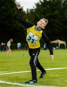 19 August 2017; Adam Chambers, from Letterkenny, Donegal, competes in the U12 Boys Ball Throw event during day 1 of the Aldi Community Games August Festival 2017 at the National Sports Campus in Dublin. Photo by Cody Glenn/Sportsfile