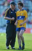 9 June 2012; Clare manager Michael McDermott in conversation with Kevin Hartnett before the game. Munster GAA Football Senior Championship Semi-Final, Limerick v Clare, Gaelic Grounds, Limerick. Picture credit: Diarmuid Greene / SPORTSFILE