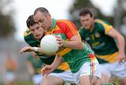 10 June 2012; JJ Smith, Carlow, in action against Donal Keogan, Meath. Leinster GAA Football Senior Championship, Quarter-Final, Meath v Carlow, O'Connor Park, Tullamore, Co. Offaly. Picture credit: Matt Browne / SPORTSFILE