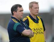 10 June 2012; Meath manager Seamus McEnaney, left, alongside selector Graham Geraghty during the game. Leinster GAA Football Senior Championship, Quarter-Final, Meath v Carlow, O'Connor Park, Tullamore, Co. Offaly. Picture credit: Matt Browne / SPORTSFILE