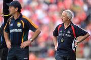 10 June 2012; Cork manager Conor Counihan, right, and Kerry manager Jack O'Connor during the game.  Munster GAA Football Senior Championship, Semi-Final, Cork v Kerry, Pairc Ui Chaoimh, Cork. Picture credit: Diarmuid Greene / SPORTSFILE