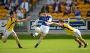 10 June 2012; Paul Barden, Longford, in action against Graeme Molloy, left, and Brian Malone, Wexford. Leinster GAA Football Senior Championship, Quarter-Final Replay, Longford v Wexford, O'Connor Park, Tullamore, Co. Offaly. Picture credit: Barry Cregg / SPORTSFILE
