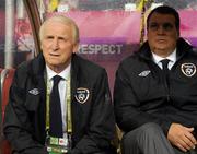 10 June 2012; Republic of Ireland manager Giovanni Trapattoni and assistant manager Marco Tardelli, right, during the game. EURO2012, Group C, Republic of Ireland v Croatia, Municipal Stadium Poznan, Poznan, Poland. Picture credit: David Maher / SPORTSFILE