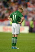 10 June 2012; A dejected Damien Duff, Republic of Ireland, after the game. EURO2012, Group C, Republic of Ireland v Croatia, Municipal Stadium Poznan, Poznan, Poland. Picture credit: David Maher / SPORTSFILE
