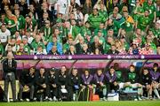 10 June 2012; Republic of Ireland manager Giovanni Trapattoni, along with players and staff, look on during the game. EURO2012, Group C, Republic of Ireland v Croatia, Municipal Stadium Poznan, Poznan, Poland. Picture credit: David Maher / SPORTSFILE