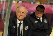 10 June 2012; Republic of Ireland manager Giovanni Trapattoni, left, and assistant manager Marco Tardelli before the start of the game. EURO2012, Group C, Republic of Ireland v Croatia, Municipal Stadium Poznan, Poznan, Poland. Picture credit: David Maher / SPORTSFILE
