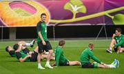 11 June 2012; Republic of Ireland captain Robbie Keane, with players, from left to right, John O'Shea, Sean St. Ledger, Kevin Doyle, Damien Duff and Keith Andrews during squad training ahead of their UEFA EURO 2012, Group C, game against Spain on Thursday. Republic of Ireland EURO2012 Squad Training, Municipal Stadium Gdynia, Poland. Picture credit: David Maher / SPORTSFILE