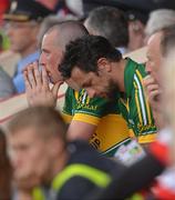 10 June 2012; Kerry players Kieran Donaghy and Paul Galvin sit on the bench after being substituted.  Munster GAA Football Senior Championship, Semi-Final, Cork v Kerry, Pairc Ui Chaoimh, Cork. Picture credit: Diarmuid Greene / SPORTSFILE