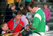 30 August 2002; DJ Carey signs autographs for supporters during a Kilkenny hurling press night prior to their All-Ireland Hurling Final against Clare. Photo by Pat Murphy/Sportsfile