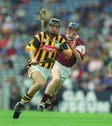 18 August 2002; Alan Healy of Kilkenny in action against Darren Reilly of Galway during the All-Ireland Minor Hurling Championship Semi-Final match between Kilkenny and Galway at Croke Park in Dublin. Photo by Ray McManus/Sportsfile