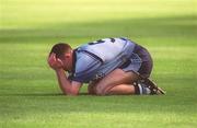 1 September 2002; Dublin's Paul Casey shows his dissapointment following the Bank of Ireland All-Ireland Senior Football Championship Semi-Final match between Armagh and Dublin at Croke Park in Dublin. Photo by Brian Lawless/Sportsfile