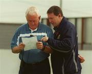 23 August 2002; Munster head coach Alan Gaffney, left, and assistant coach Brian Hickey prior to the pre-season friendly match between Connacht and Munster at the Sportsground in Galway. Photo by Matt Browne/Sportsfile