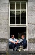 4 September 2002; Kilkenny captain Andy Comerford, left, and Clare captain Brian Lohan, with the Liam MacCarthy cup, during a photocall prior to the Guinness All-Ireland Senior Hurling Championship Final between Kilkenny and Clare. Photo by David Maher/Sportsfile