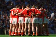 1 September 2002; The Armagh team form a huddle prior to the Bank of Ireland All-Ireland Senior Football Championship Semi-Final match between Armagh and Dublin at Croke Park in Dublin. Photo by Damien Eagers/Sportsfile