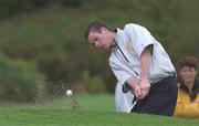 5 September 2002; Johnny Caldwell of Clandeboye Golf Club plays from a bunker on the 15th hole during the Bulmers Barton Shield at Galway Golf Club in Galway. Photo by Ray McManus/Sportsfile