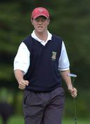 5 September 2002; Jason Arthur of Killarney Golf Club shows his delight at sinking a putt on the 15th green during the Bulmers Junior Cup at Galway Golf Club in Galway. Photo by Ray McManus/Sportsfile