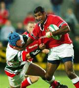 6 September 2002; Jim Williams of Munster is tackled by John Evans of Ebbw Vale during the Celtic League Pool A match between Munster and Ebbw Vale at Musgrave Park in Cork. Photo by Damien Eagers/Sportsfile