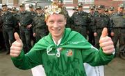 7 September 2002; Republic of Ireland supporter Paul Bartley from Navan, Co. Meath, prior to the UEFA European Championship 2004 Qualifier Group 10 match between Russia and Republic of Ireland at the Lokomotiv Moscow Stadium in Moscow, Russia. Photo by David Maher/Sportsfile