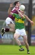 7 September 2002; Joe Bergin of Galway in action against Mark Finn of Kerry during the All Ireland U21 Football semi-final match between Kerry and Galway at Cusack Park in Ennis, Clare. Photo by Sportsfile