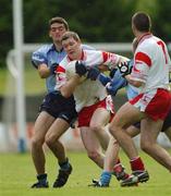 7 September 2002; Enda McGinley of Tyrone in action against Seamus Walsh of Dublin during the All-Ireland U21 Football Semi-Final match between Dublin and Tyrone at Breffni Park in Cavan. Photo by Damien Eagers/Sportsfile