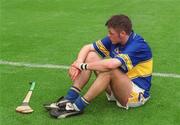 8 September 2002; Tipperary's David Kennedy pictured dejected following the All-Ireland Minor Hurling Championship Final match between Kilkenny and Tipperary at Croke Park in Dublin. Photo by Ray McManus/Sportsfile