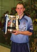 7 September 2002; Eoin Kennedy of Dublin holds the cup after beating Michael 'Duxie' Walsh of Kilkenny 21-6, 21-12 in the All-Ireland 60 x 30 Championship finals at Croke Park in Dublin. Photo by Ray Lohan/Sportsfile
