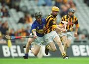 8 September 2002; James Fitzpatrick of Kilkenny in action against Michael Bergin of Tipperary during the All-Ireland Minor Hurling Championship Final match between Kilkenny and Tipperary at Croke Park in Dublin. Photo by Brian Lawless/Sportsfile