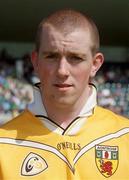25 August 2002; Antrim captain Martin Scullion prior to the All-Ireland U21 Hurling Championship Semi-Final match between Antrim and Limerick at Parnell Park in Dublin. Photo by Aoife Rice/Sportsfile