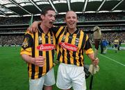 8 September 2002; Martin Comerford, left, and Andy Comerford of Kilkenny celebrate following the Guinness All-Ireland Senior Hurling Championship Final match between Kilkenny and Clare at Croke Park in Dublin. Photo by Brendan Moran/Sportsfile