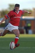 31 August 2002; Ronan O'Gara of Munster during the Celtic League Pool A match between Llanelli and Munster at Stradey Park in Llanelli, Wales. Photo by Matt Browne/Sportsfile