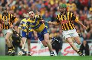 8 September 2002; Colin Lynch of Clare in action against Richard Mullally of Kilkenny during the Guinness All-Ireland Senior Hurling Championship Final match between Kilkenny and Clare at Croke Park in Dublin. Photo by Ray McManus/Sportsfile
