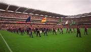 8 September 2002; The Artane Boys Band parade prior to the Guinness All-Ireland Senior Hurling Championship Final match between Kilkenny and Clare at Croke Park in Dublin. Photo by Ray McManus/Sportsfile