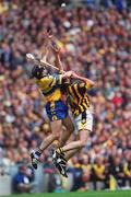 8 September 2002; John Hoyne of Kilkenny in action against Sean McMahon of Clare during the Guinness All-Ireland Senior Hurling Championship Final match between Kilkenny and Clare at Croke Park in Dublin. Photo by Damien Eagers/Sportsfile