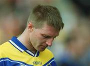 8 September 2002; A dejected James O'Connor of Clare following the Guinness All-Ireland Senior Hurling Championship Final match between Kilkenny and Clare at Croke Park in Dublin. Photo by Aoife Rice/Sportsfile