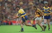 8 September 2002; David Forde of Clare in action against Michael Kavanagh of Kilkenny during the Guinness All-Ireland Senior Hurling Championship Final match between Kilkenny and Clare at Croke Park in Dublin. Photo by Ray McManus/Sportsfile