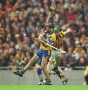 8 September 2002; Sean McMahon of Clare is tackled by Jimmy Coogan of Kilkenny during the Guinness All-Ireland Senior Hurling Championship Final match between Kilkenny and Clare at Croke Park in Dublin. Photo by Ray McManus/Sportsfile
