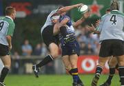 13 September 2002; Michael Swift of Connacht is tackled by Paul Wallace of Leinster during the Celtic League Pool B match between Leinster and Connacht at Donnybrook Stadium in Dublin. Photo by Damien Eagers/Sportsfile