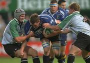 13 September 2002; Malcolm O'Kelly of Leinster is tackled by Wayne Munn, left, and Jerry Flannery of Connacht during the Celtic League Pool B match between Leinster and Connacht at Donnybrook Stadium in Dublin. Photo by Damien Eagers/Sportsfile