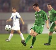 7 September 2002; Steve Finnan of Republic of Ireland during the UEFA European Championship 2004 Qualifier Group 10 match between Russia and Republic of Ireland at the Lokomotiv Moscow Stadium in Moscow, Russia. Photo by Brendan Moran/Sportsfile
