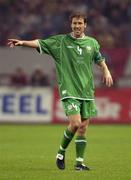 7 September 2002; Kenny Cunningham of Republic of Ireland during the UEFA European Championship 2004 Qualifier Group 10 match between Russia and Republic of Ireland at the Lokomotiv Moscow Stadium in Moscow, Russia. Photo by Brendan Moran/Sportsfile
