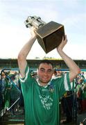 15 September 2002; Limerick captain Peter Lawlor lifts the trophy following their victory in the All-Ireland Under 21 hurling final match between Limerick and Galway at Semple Stadium in Thurles, Tipperary. Photo by Damien Eagers/Sportsfile