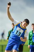 19 August 2017; Daniel Byrne of Roundwood, Co Wicklow, competing in the Boys U14 and O12 Shot Put event during day 1 of the Aldi Community Games August Festival 2017 at the National Sports Campus in Dublin. Photo by Sam Barnes/Sportsfile