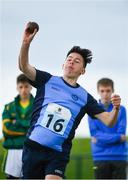 19 August 2017; Sam Vines of Shankhill, Co Dublin, competing in the Boys U14 and O12 Shot Put event during day 1 of the Aldi Community Games August Festival 2017 at the National Sports Campus in Dublin. Photo by Sam Barnes/Sportsfile