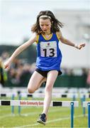 19 August 2017; Aimee O'Reilly of Baltinglass, Co Wicklow, competing in the Girls U10 60m Hurdles event during day 1 of the Aldi Community Games August Festival 2017 at the National Sports Campus in Dublin. Photo by Sam Barnes/Sportsfile