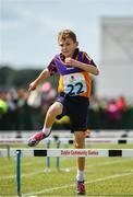 19 August 2017; Tadgh O'Leary of Piercestown-Murrinstown, Co Wexford, competing in the Boys U10 and O8 60m Hurdles event during day 1 of the Aldi Community Games August Festival 2017 at the National Sports Campus in Dublin. Photo by Sam Barnes/Sportsfile