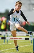 19 August 2017; Ciaran Connolly of Keash, Co Sligo, competing in the Boys U10 and O8 60m Hurdles event during day 1 of the Aldi Community Games August Festival 2017 at the National Sports Campus in Dublin. Photo by Sam Barnes/Sportsfile