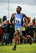 19 August 2017; Marvellous Agbator of Balbriggan, Co Dublin, competing in the Boys U16 and O16 100m event during day 1 of the Aldi Community Games August Festival 2017 at the National Sports Campus in Dublin. Photo by Sam Barnes/Sportsfile