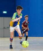 19 August 2017; Daragh McConnan from Erne Valley, Co Cavan, in action during the U13 Indoor Soccer during day 1 of the Aldi Community Games August Festival 2017 at the National Sports Campus in Dublin. Photo by Cody Glenn/Sportsfile