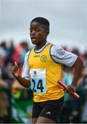 19 August 2017; William Bello of Ennis St Johns, Co Clare, competing in the Boys U12 and O10 4x100m relay event during day 1 of the Aldi Community Games August Festival 2017 at the National Sports Campus in Dublin. Photo by Sam Barnes/Sportsfile