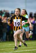 19 August 2017; Aine Purcell of Glenmore-Tullogher-Rosbercon, Co Kilkenny, competing in the Girls U12 and O10 4x100m relay event during day 1 of the Aldi Community Games August Festival 2017 at the National Sports Campus in Dublin. Photo by Sam Barnes/Sportsfile